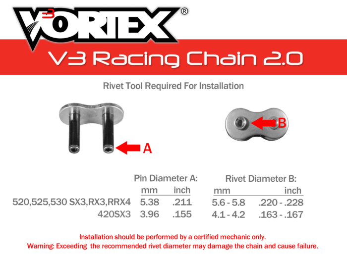 Vortex V3 2.0 530 RX3 Chain (530RX3)