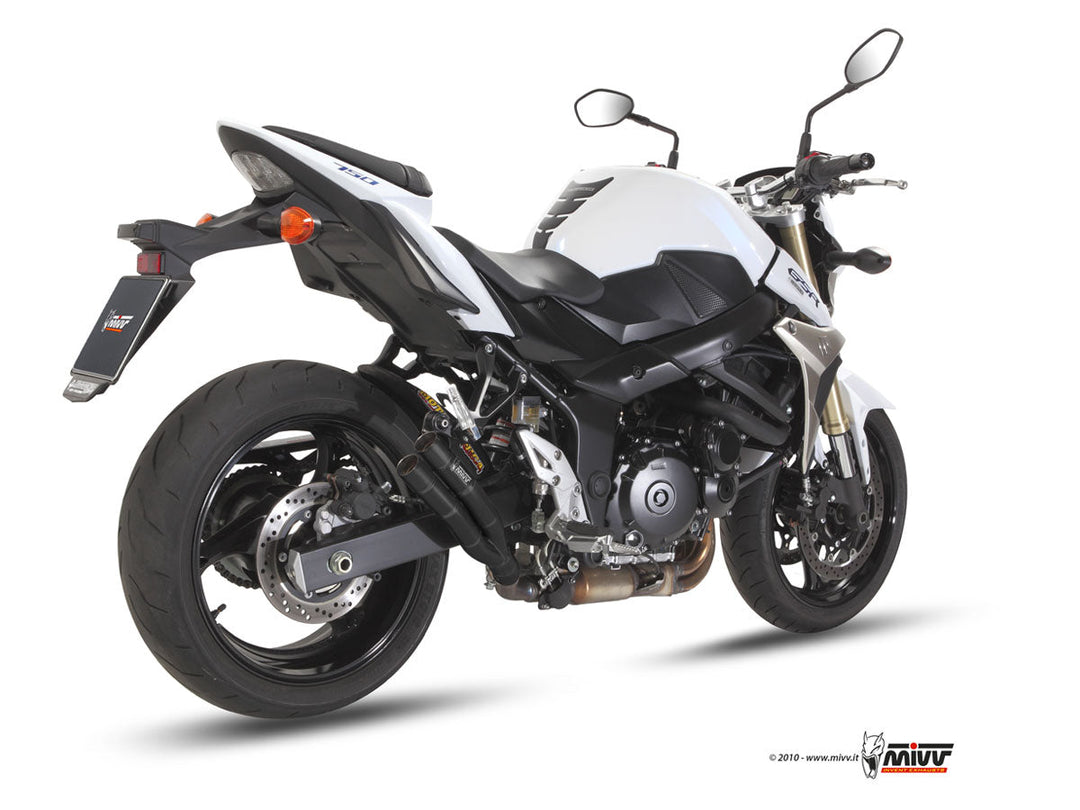 MIVV Double Gun Black Slip-On Exhaust (S.037.SDGB) for 2011-2016 Suzuki GSR750