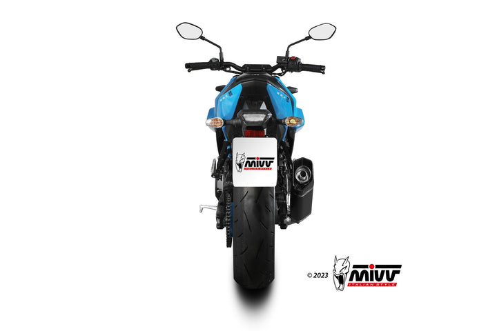 MIVV SR-1 Black Stainless High-Mount Complete Exhaust (S.063.LR1XB) for 2022-2024 Suzuki GSX-8S/R