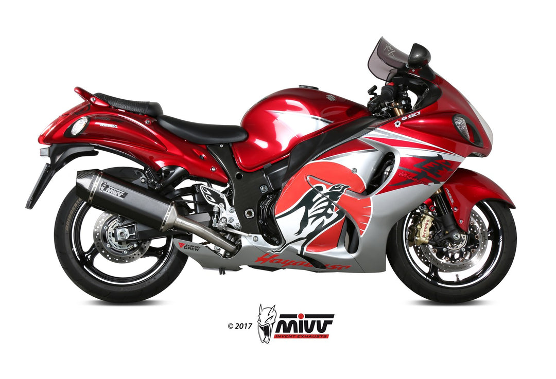 MIVV Speed Edge Black Slip-On Exhaust (S.052.LRB) for 2008-2017 Suzuki GSX-R1300 Hayabusa