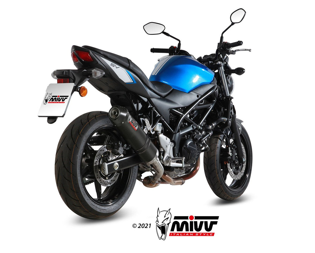 MIVV Oval Carbon Slip-On Exhaust (S.045.L3C) for 2016-2022 Suzuki SV650