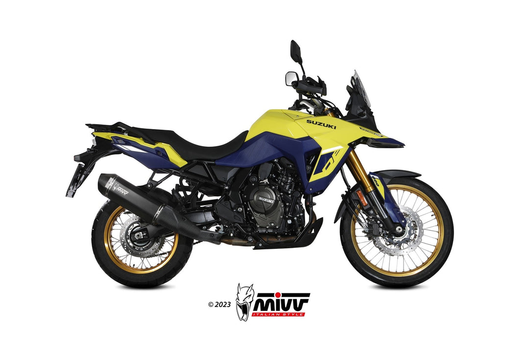 MIVV Speed Edge Black Stainless Slip-On Exhaust (S.061.LRB) for 2023- Suzuki V-Strom 800DE