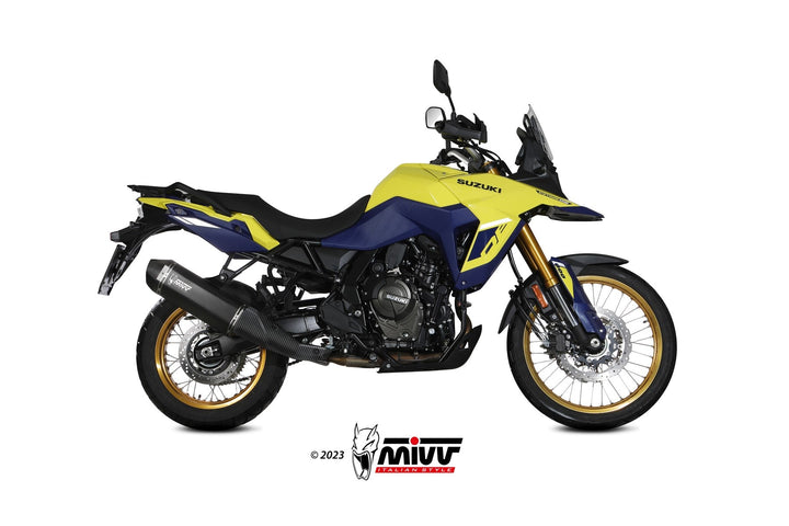 MIVV Speed Edge Black Stainless Slip-On Exhaust (S.061.LRB) for 2023- Suzuki V-Strom 800DE