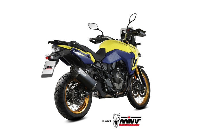 MIVV Speed Edge Black Stainless Slip-On Exhaust (S.061.LRB) for 2023- Suzuki V-Strom 800DE