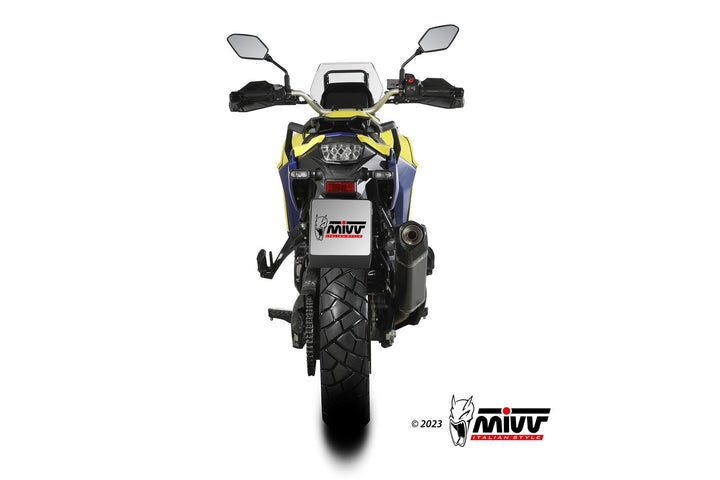 MIVV Speed Edge Black Stainless Slip-On Exhaust (S.061.LRB) for 2023- Suzuki V-Strom 800DE