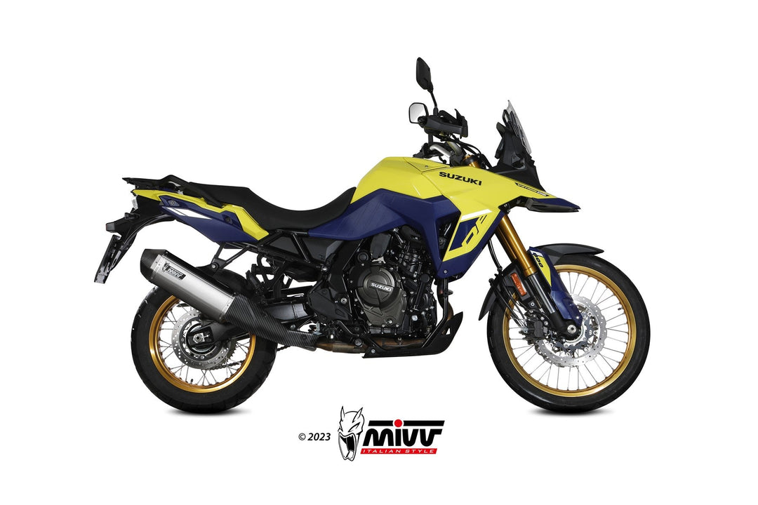 MIVV Speed Edge Stainless Slip-On Exhaust (S.061.LRX) for 2023- Suzuki V-Strom 800DE