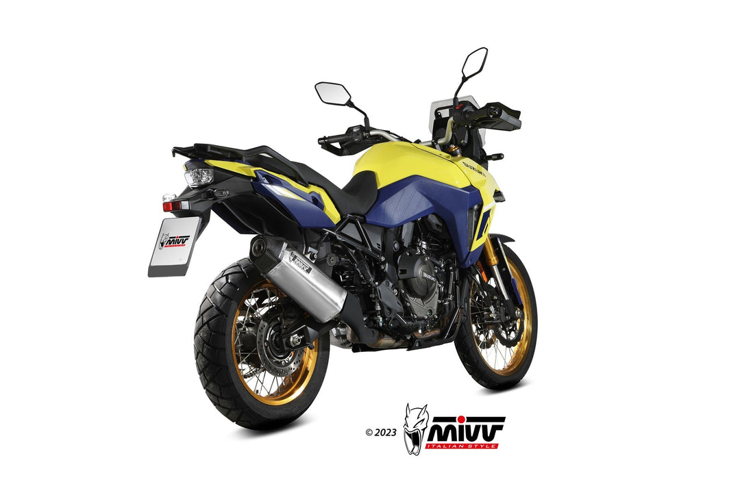 MIVV Speed Edge Stainless Slip-On Exhaust (S.061.LRX) for 2023- Suzuki V-Strom 800DE