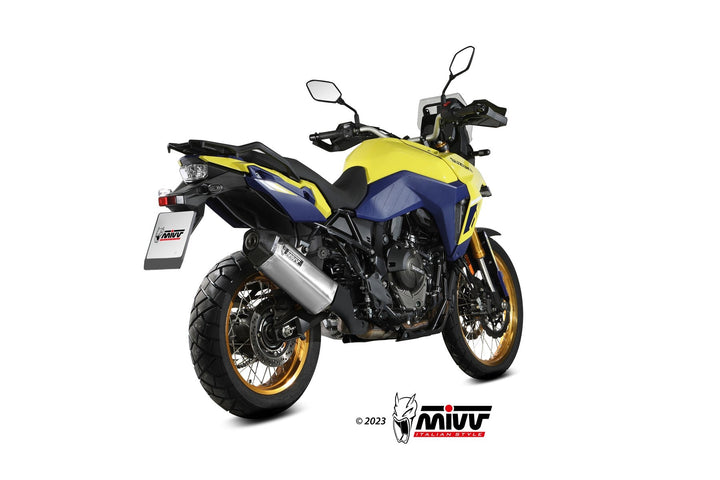 MIVV Speed Edge Stainless Slip-On Exhaust (S.061.LRX) for 2023- Suzuki V-Strom 800DE
