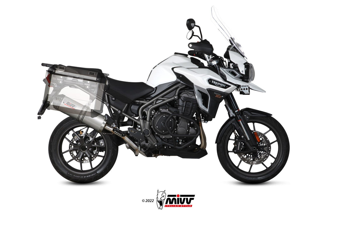 MIVV Oval Titanium Slip-On Exhaust (T.015.LNC) for 2016-2020 Triumph Tiger 1200