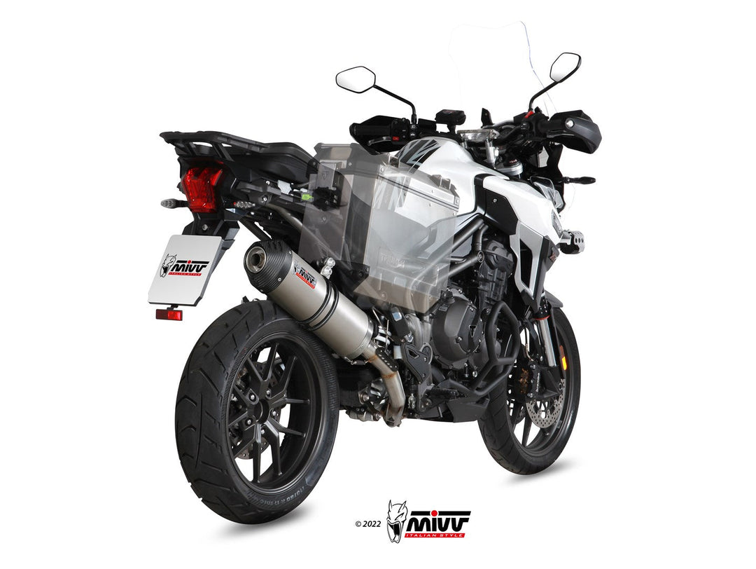 MIVV Oval Titanium Slip-On Exhaust (T.015.LNC) for 2016-2020 Triumph Tiger 1200