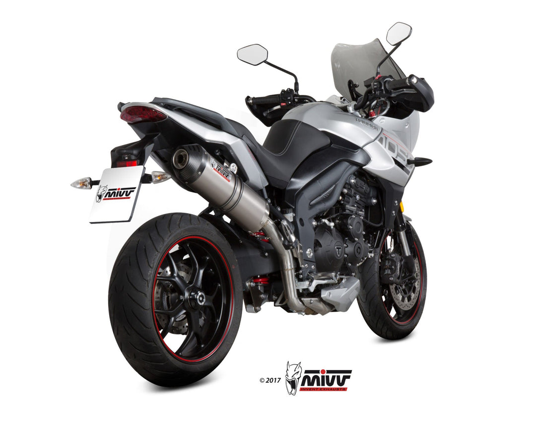 MIVV Oval Titanium Slip-On Exhaust (T.017.LNC) for 2017-2020 Triumph Tiger 1050 Sport