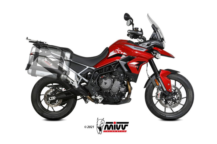 MIVV Oval Carbon Slip-On Exhaust (T.018.LEC) for 2021-2022 Triumph Tiger 900