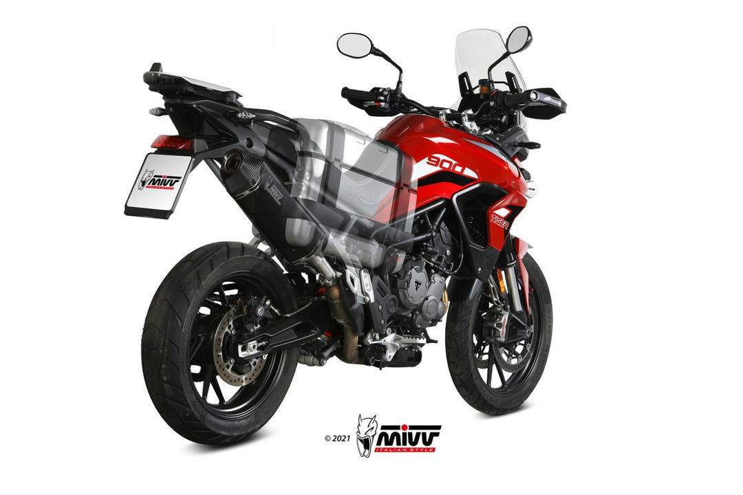 MIVV Speed Edge Black Slip-On Exhaust (T.018.LRB) for 2021-2022 Triumph Tiger 900