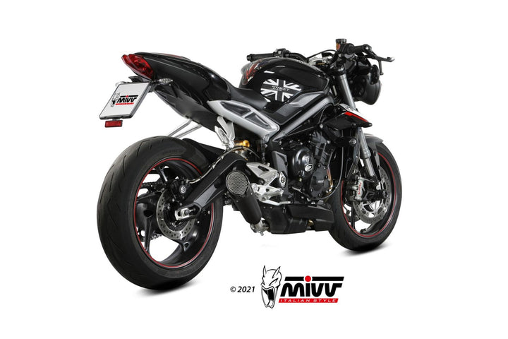MIVV X-M5 Black Slip-On Exhaust (T.019.SC5B) for 2017-2022 Triumph Street Triple