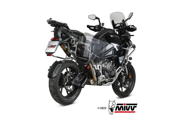 MIVV Dakar Black Slip-On Exhaust (T.023.LDKB) for 2021-2023 Triumph Tiger 1200