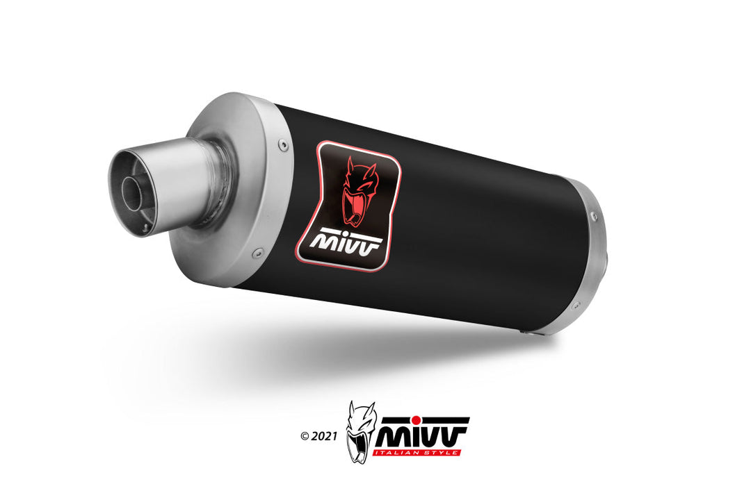 MIVV Dakar Stainless Steel Black Slip-On Exhaust (H.087.LDKB) for 2023-2025 Honda XL750 Transalp