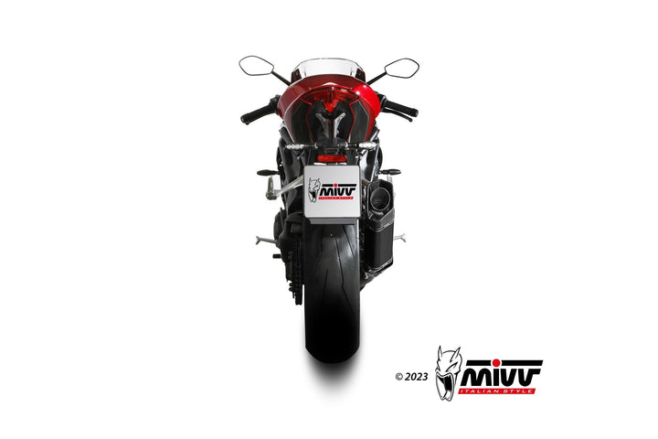 MIVV SR1 Titanium Black Slip-On Exhaust (T.025.LR1TB) for 2021-2023 Triumph Speed Triple 1200 RR/RS