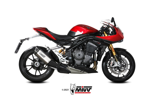 MIVV SR1 Titanium Slip-On Exhaust (T.025.LR1T) for 2021-2023 Triumph Speed Triple 1200 RR/RS