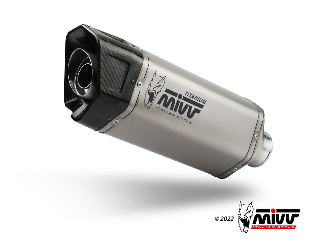 MIVV SR1 Titanium Slip-On Exhaust (T.025.LR1T) for 2021-2023 Triumph Speed Triple 1200 RR/RS