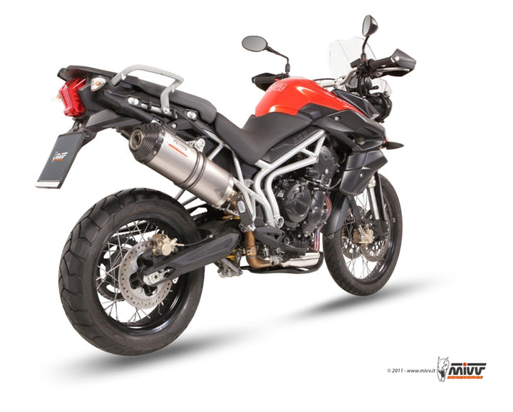 MIVV Oval Titanium Slip-On Exhaust (T.011.LNC) for 2011-2016 Triumph Tiger 800