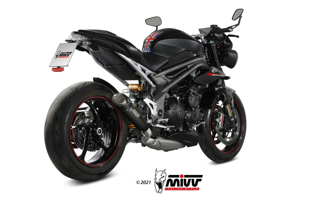 MIVV X-M5 Black Slip-On Exhaust (T.021.SC5B) for 2018-2020 Triumph Speed Triple