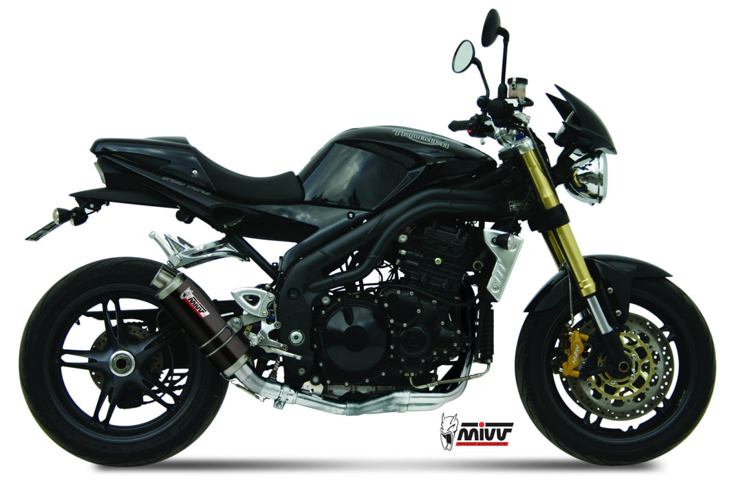 MIVV GP Black Slip-On Exhaust (T.005.LXB) for 2005-2006 Triumph Speed Triple