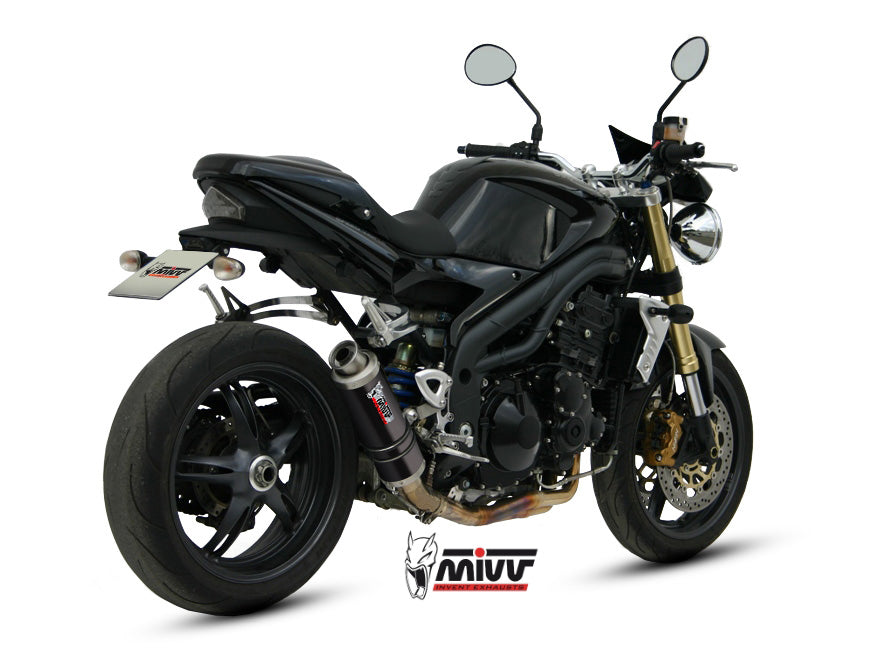 MIVV GP Black Slip-On Exhaust (T.005.LXB) for 2005-2006 Triumph Speed Triple