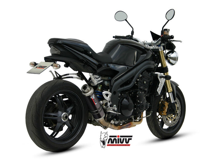 MIVV GP Black Slip-On Exhaust (T.005.LXB) for 2005-2006 Triumph Speed Triple