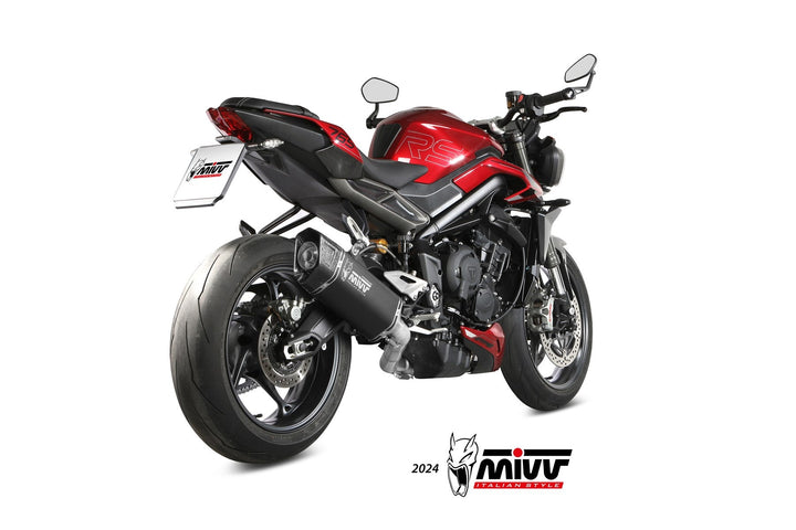 MIVV SR-1 Black Full System Exhaust (T.026.LR1TB) for 2023-2024 Triumph Street Triple 765