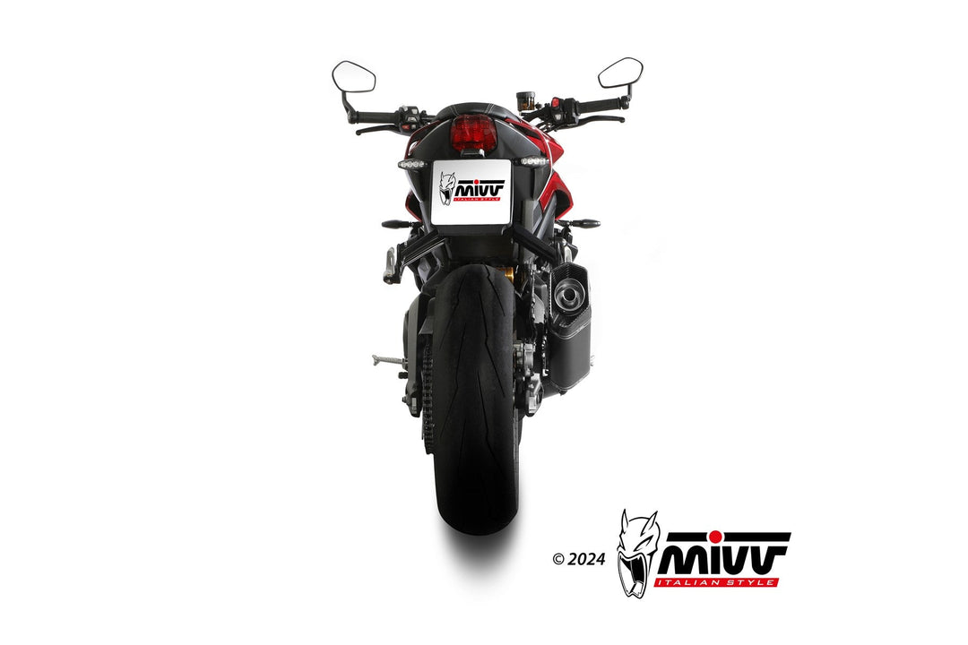 MIVV SR-1 Black Full System Exhaust (T.026.LR1TB) for 2023-2024 Triumph Street Triple 765