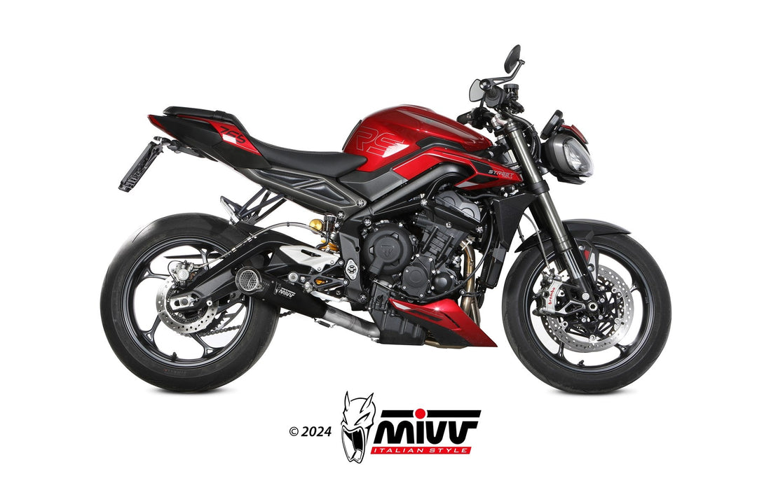 MIVV X-M5 Black Full System Exhaust (T.027.SC5B) for 2023-2024 Triumph Street Triple 765