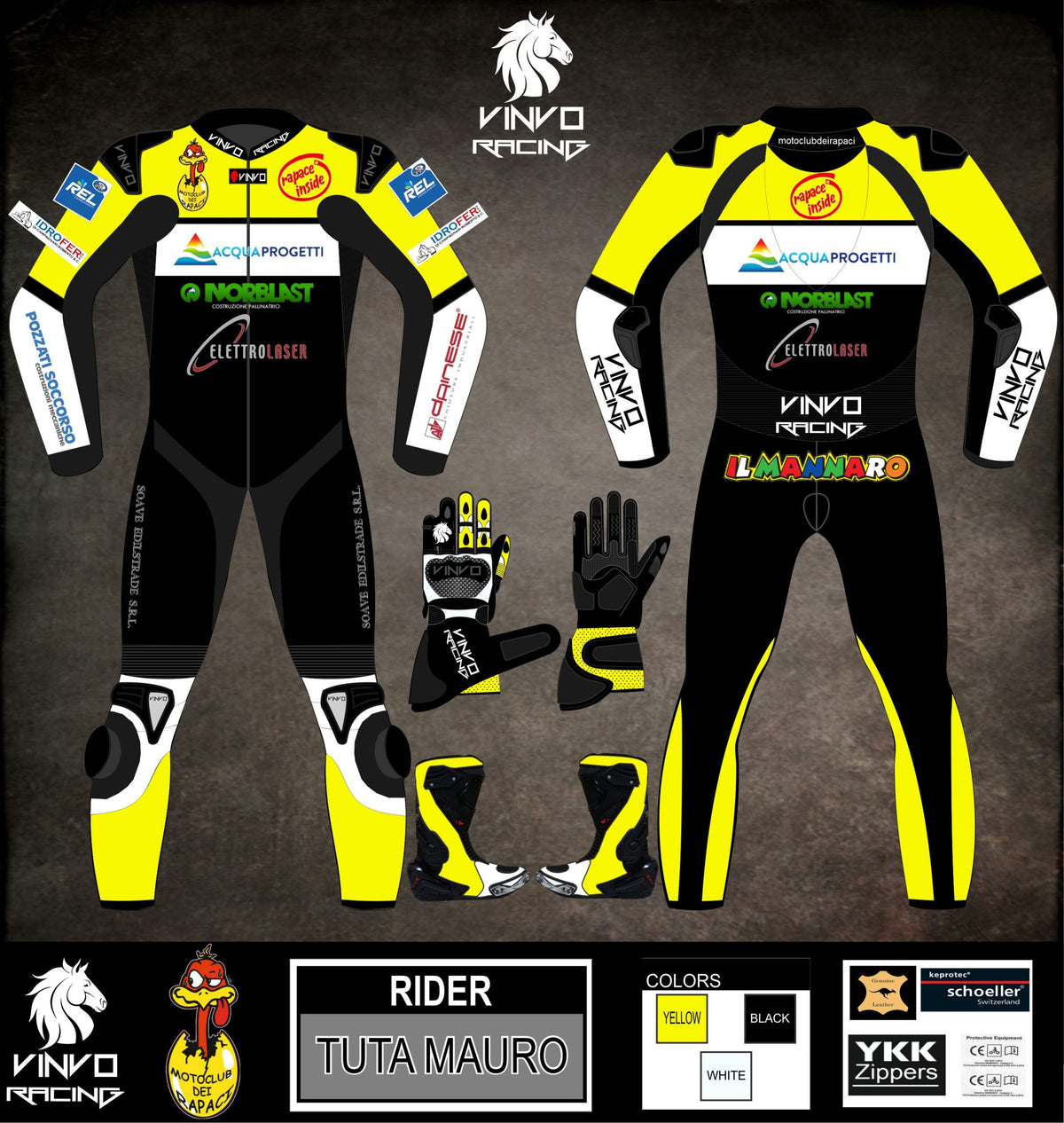 Custom Cowhide Leather Race Suit design 13