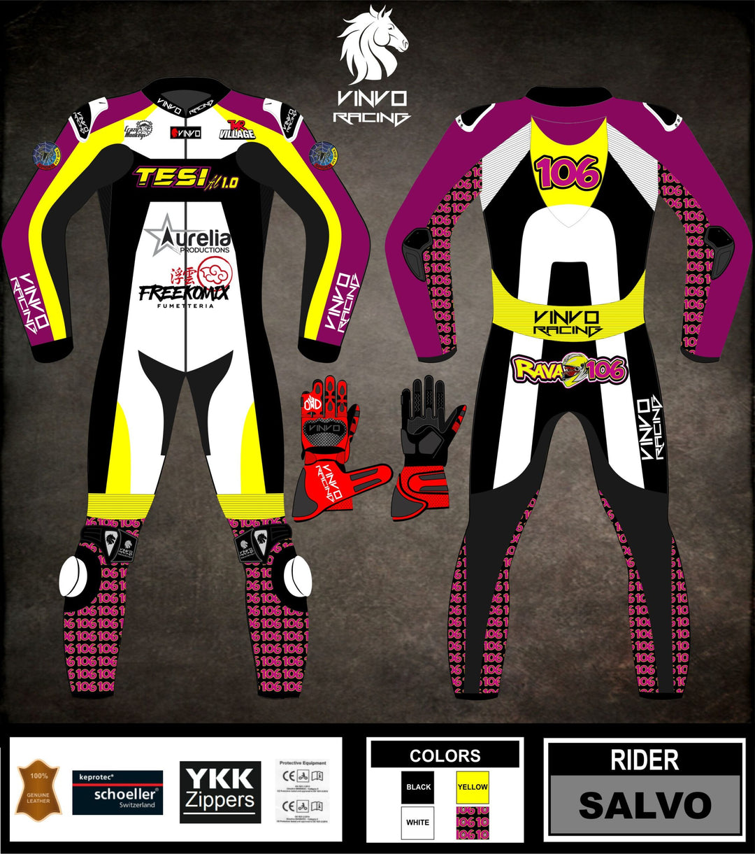 Custom Kangaroo Leather Race Suit