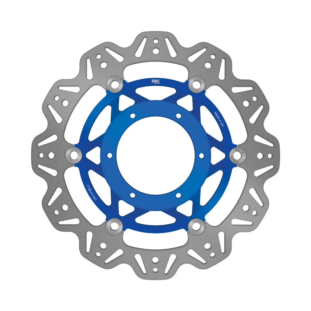 EBC 01-06 Honda CBR 600 F4i Sport Injection Model Front Left/Right Vee Floating Rotor — VR1141 — Blue hub