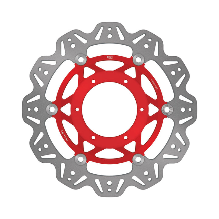 EBC 01-06 Honda CBR 600 F4i Sport Injection Model Front Left/Right Vee Floating Rotor — VR1141 — Red hub