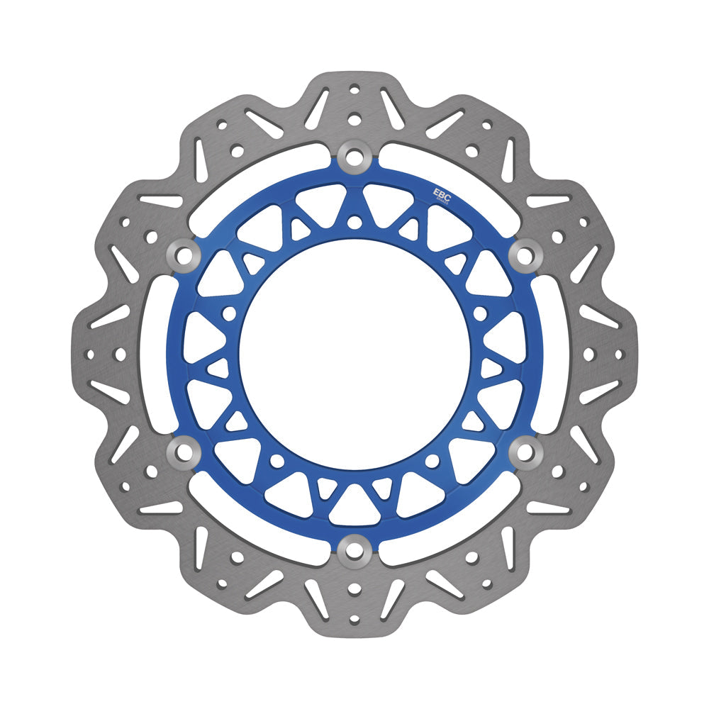 EBC 17-22 Yamaha YZF-R6 H 320mm Rotor Front Left/Right Vee Floating Rotor — VR2124 — Blue hub