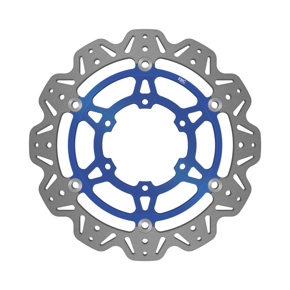 EBC 17-21 Suzuki GSX-R 1000 A (w/ABS/Brembo Radial Caliper) Front Left/Right Vee Floating Rotor — VR3107 — Blue hub