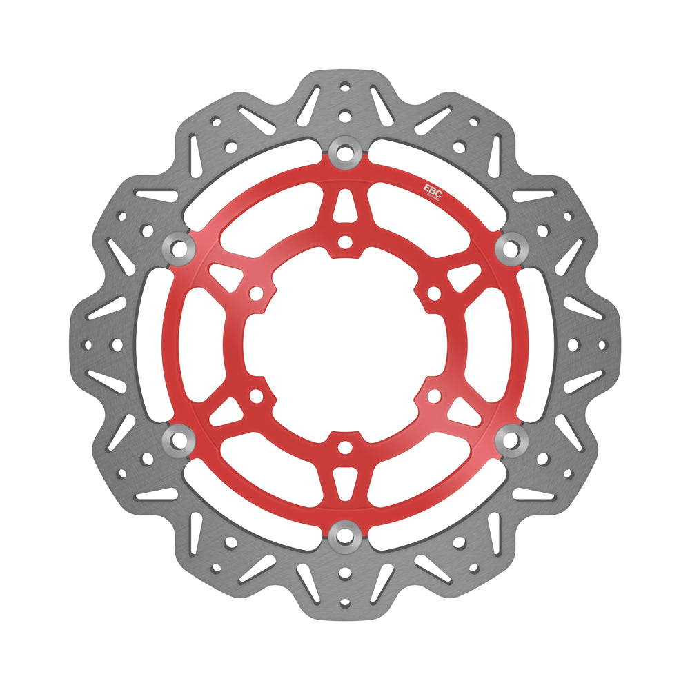 EBC 17-21 Suzuki GSX-R 1000 A (w/ABS/Brembo Radial Caliper) Front Left/Right Vee Floating Red Rotor — VR3107RED