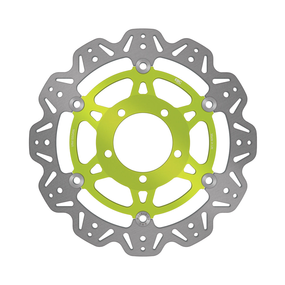 EBC 13-17 Kawasaki ZX-6R ZX 636 E Front Left/Right Vee Floating Rotor — VR4155 — Green hub