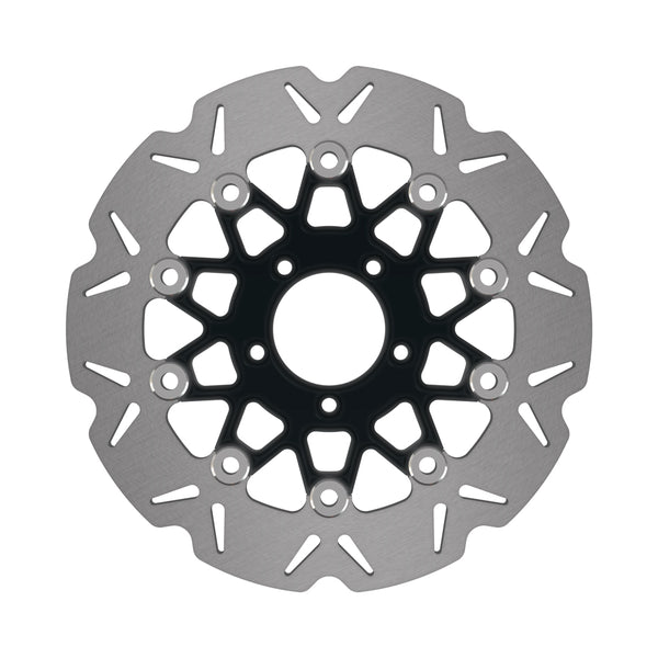 EBC 15-16 Indian Scout Toso Calipers/Cast Wheels Front Left Vee Floating Black Rotor — VR534BLK