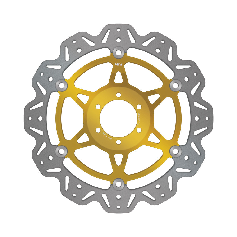 EBC 00-02 Ducati Monster 400 Single Disc Front Left/Right Vee Floating Rotor — VR614 — Gold hub
