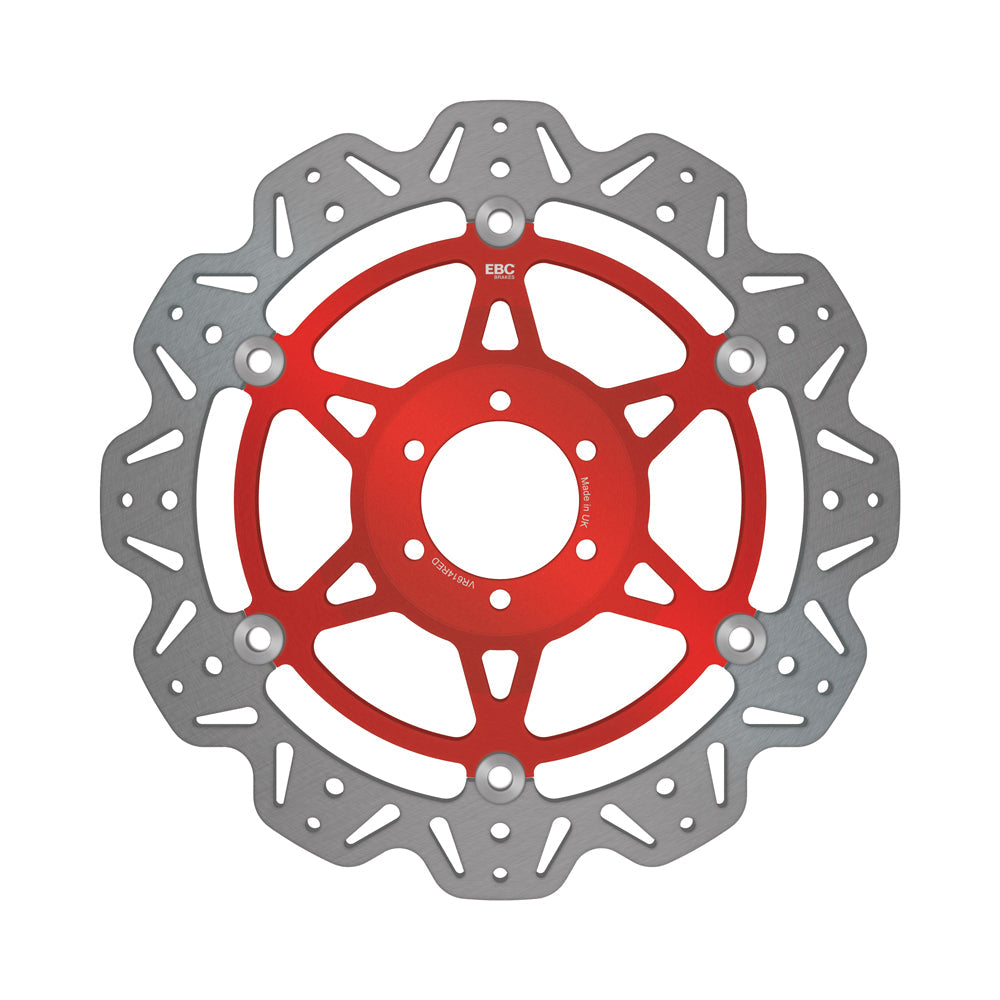 EBC 00-02 Ducati Monster 400 Single Disc Front Left/Right Vee Floating Rotor — VR614 — Red hub