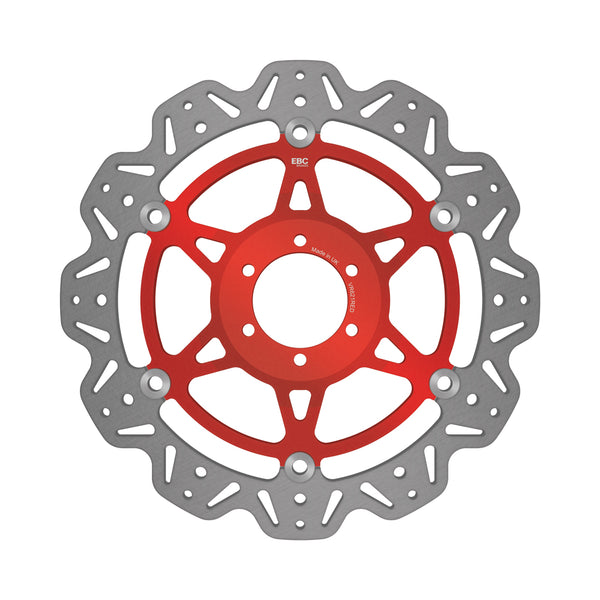 EBC 08-15 Aprilia Dorsoduro 750 ABS Front Left/Right Vee Floating Red Rotor — VR621RED