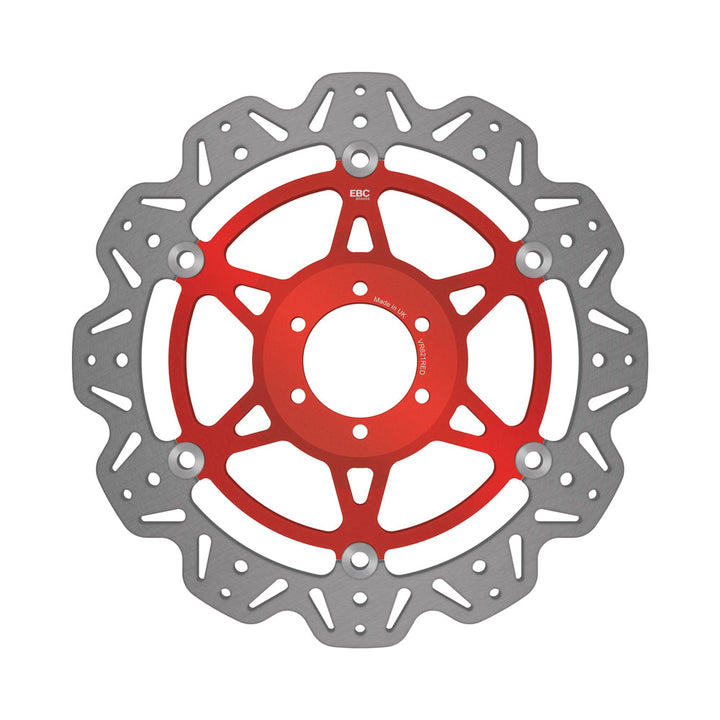 EBC 08-15 Aprilia Dorsoduro 750 ABS Front Left/Right Vee Floating Rotor — VR621 — Red hub