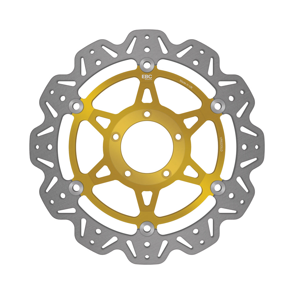 EBC 04-06 Ducati 749 Dark Monoposto/Biposto Front Left/Right Vee Floating Rotor — VR622 — Gold hub