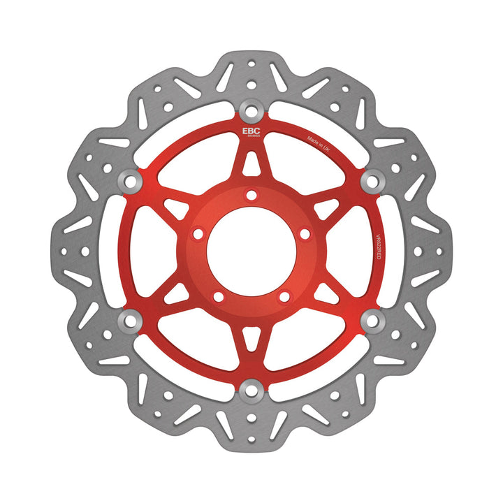 EBC 04-06 Ducati 749 Dark Monoposto/Biposto Front Left/Right Vee Floating Rotor — VR622 — Red hub