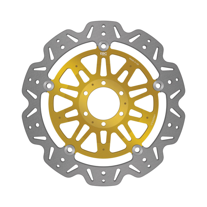EBC 2002 Ducati Monster S4 Foggy 916cc Front Left/Right Vee Floating Rotor — VR624 — Gold hub