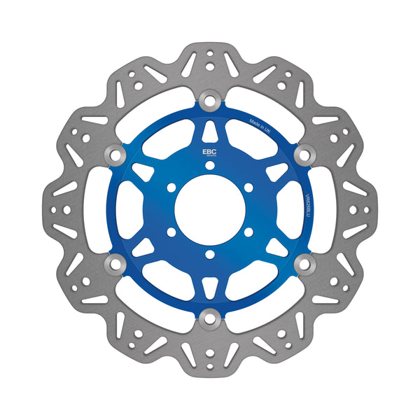 EBC 07-08 Ducati Monster 400 ie Japan Front Left/Right Vee Floating Blue Rotor — VR626BLU