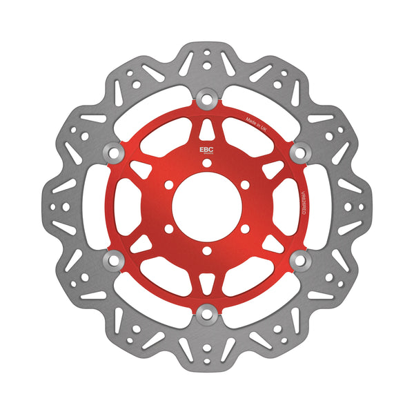 EBC 07-08 Ducati Monster 400 ie Japan Front Left/Right Vee Floating Red Rotor — VR626RED