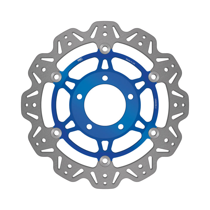 EBC 03-04 Triumph Hinckley Daytona 600 Front Left/Right Vee Floating Rotor — VR662 — Blue hub